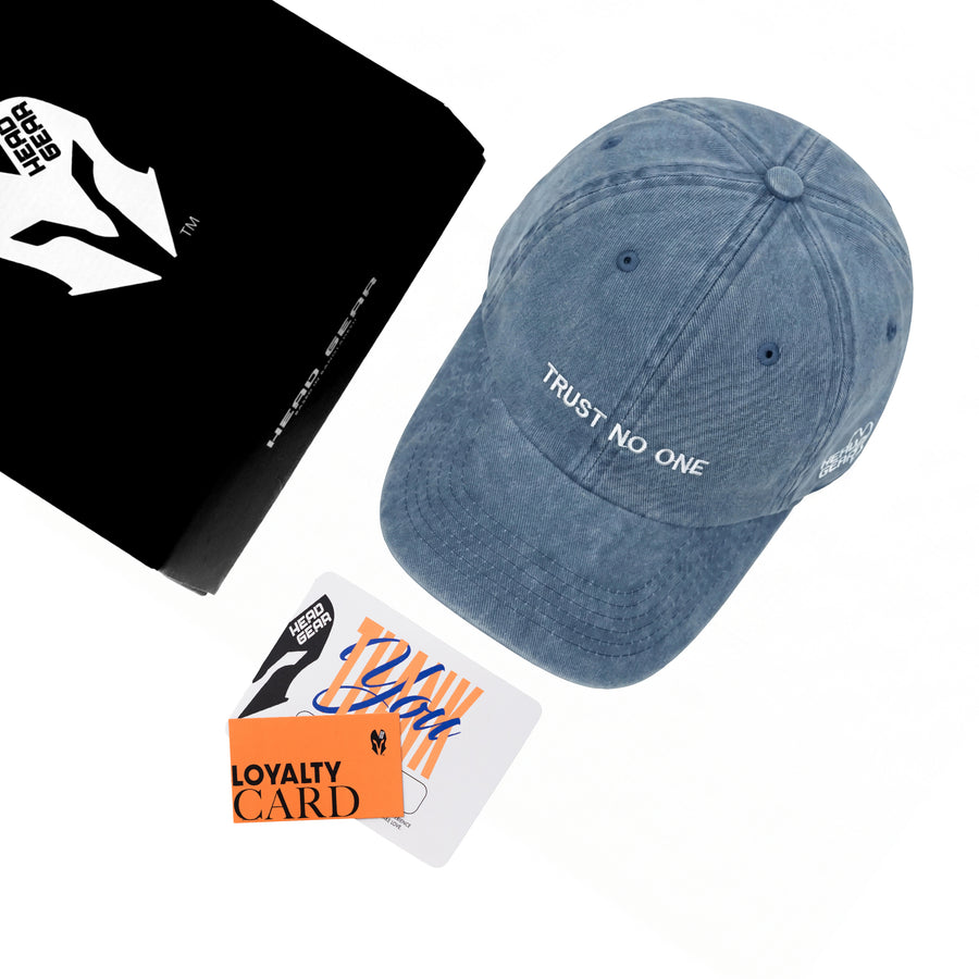 HEAD GEAR TRUST NO ONE DENIM CAP