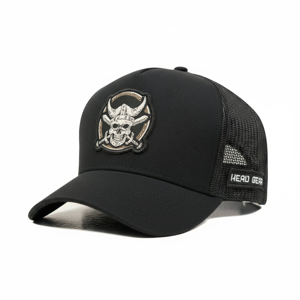 HEAD GEAR PIRATE SKULL TRUCKER CAP
