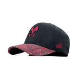 HEAD GEAR BLACK WITH PRINTED RED REDEFINED SUEDE CAP