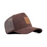 HEAD GEAR CHOCOLATE TRUCKER LEATHER PATCH CAP