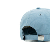 HEAD GEAR WASHED DENIM METAL PATCH RIPPED CAP - LIGHT SKY BLUE