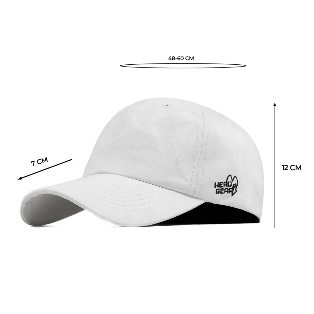 HEAD GEAR SOLID WHITE SUEDE CAP