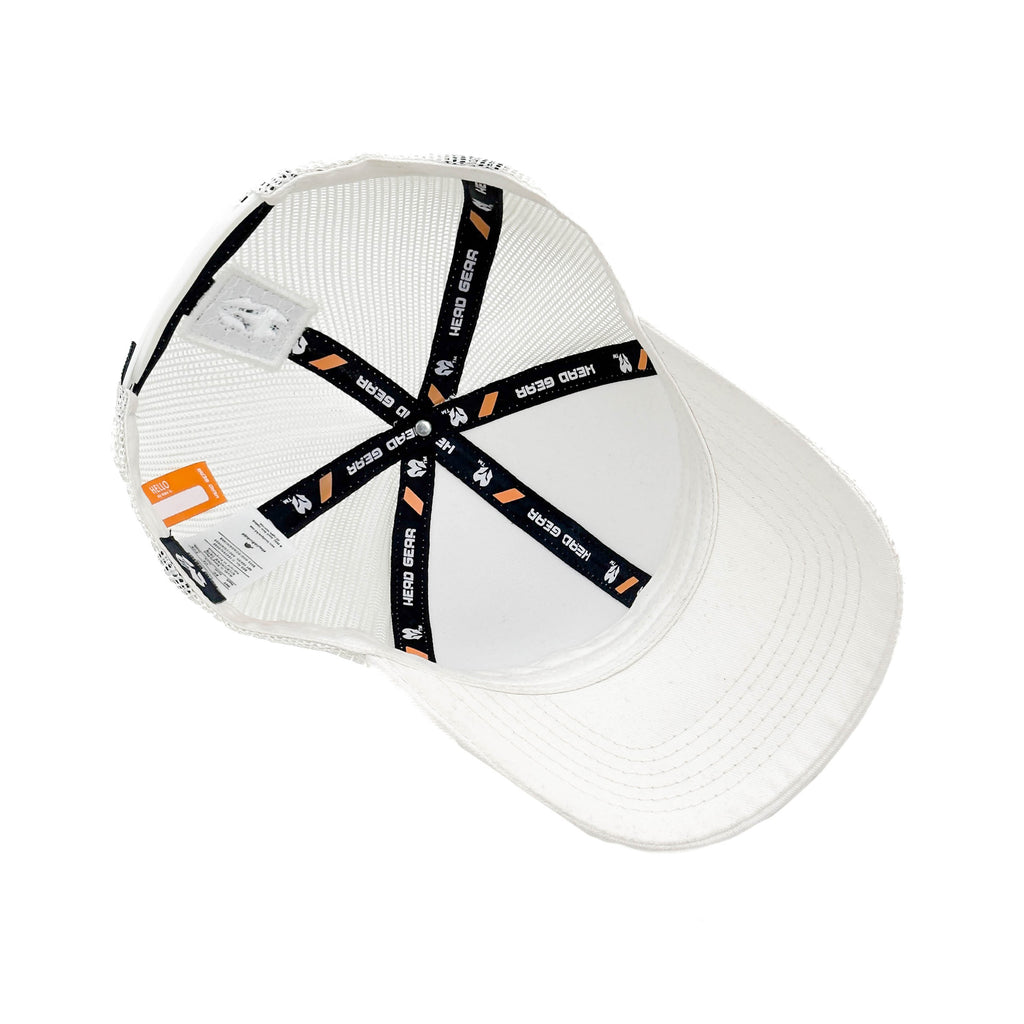 HEAD GEAR SOLID WHITE TRUCKER CAP