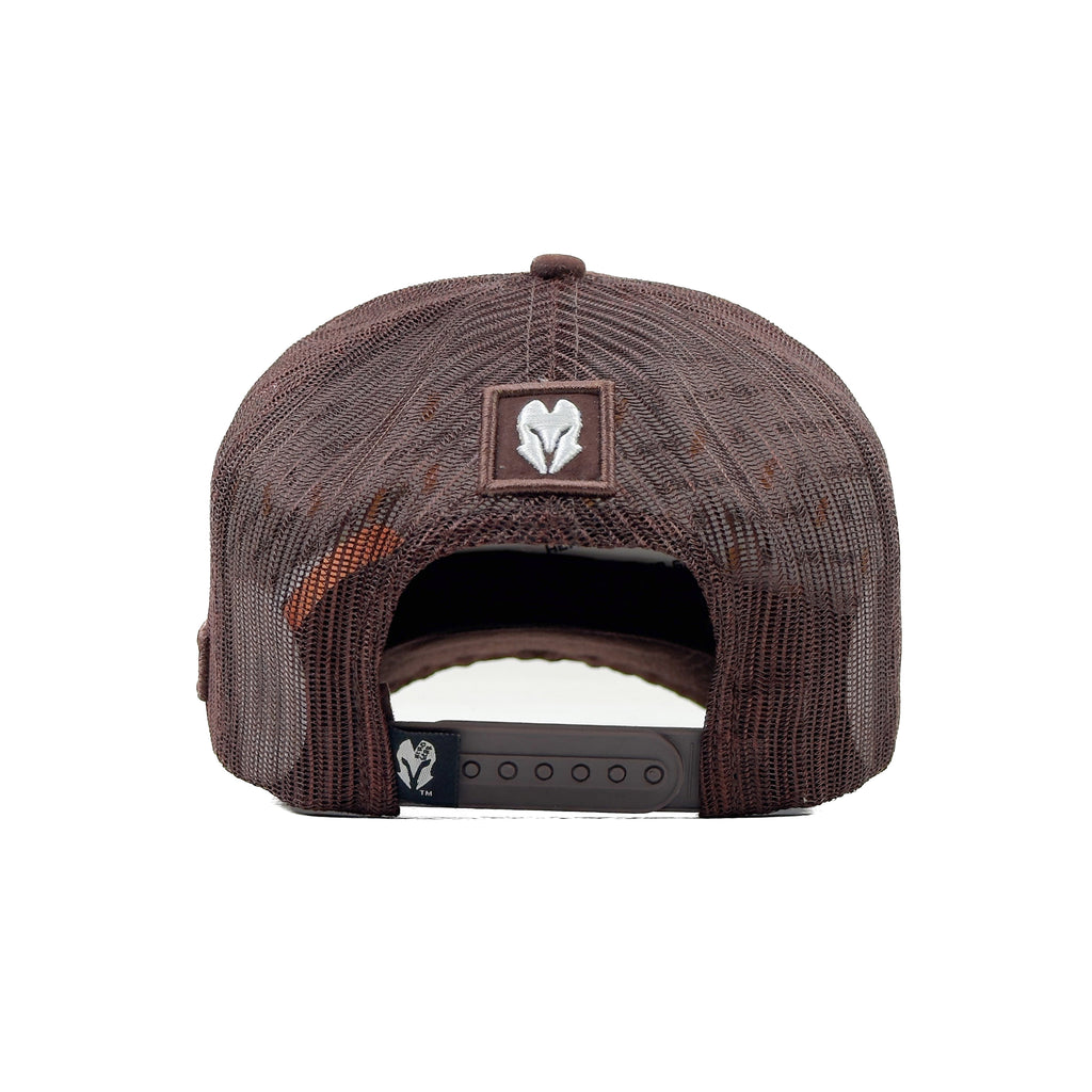HEAD GEAR CHOCOLATE TRUCKER LEATHER PATCH CAP