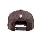 HEAD GEAR CHOCOLATE TRUCKER LEATHER PATCH CAP
