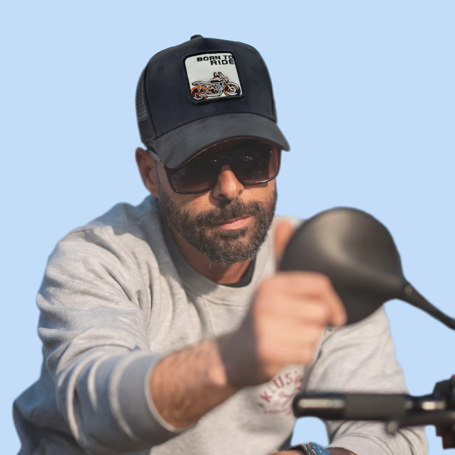 HEAD GEAR BORN TO RIDE 3D PATCH PREMIUM HIGH CROWN CAP