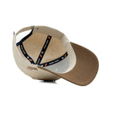 HEAD GEAR OFF-WHITE AND BROWN REDEFINED TWILL CAP