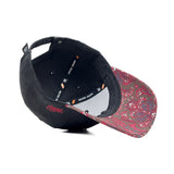 HEAD GEAR BLACK WITH PRINTED RED REDEFINED SUEDE CAP