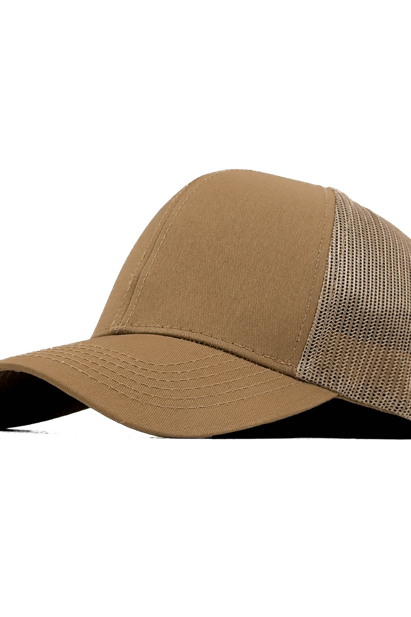 HEAD GEAR SOLID BROWN TRUCKER CAP