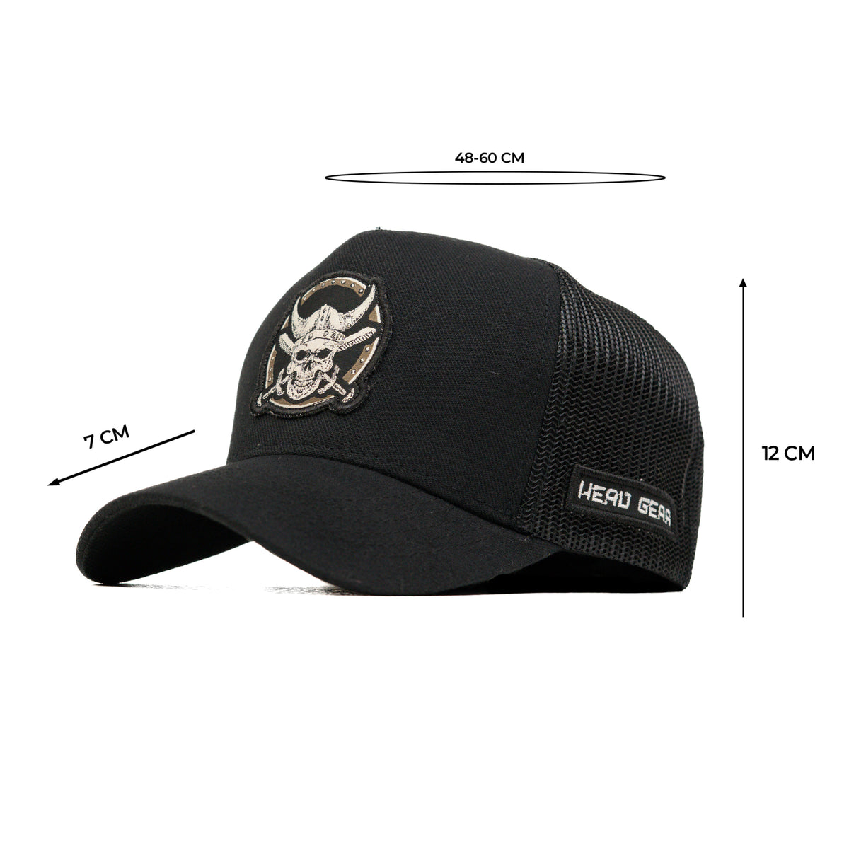 HEAD GEAR PIRATE SKULL TRUCKER CAP