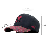HEAD GEAR BLACK WITH PRINTED RED REDEFINED SUEDE CAP