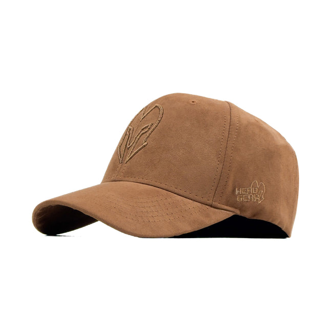 HEAD GEAR BROWN SUPER SUEDE CURVED VISOR CAP