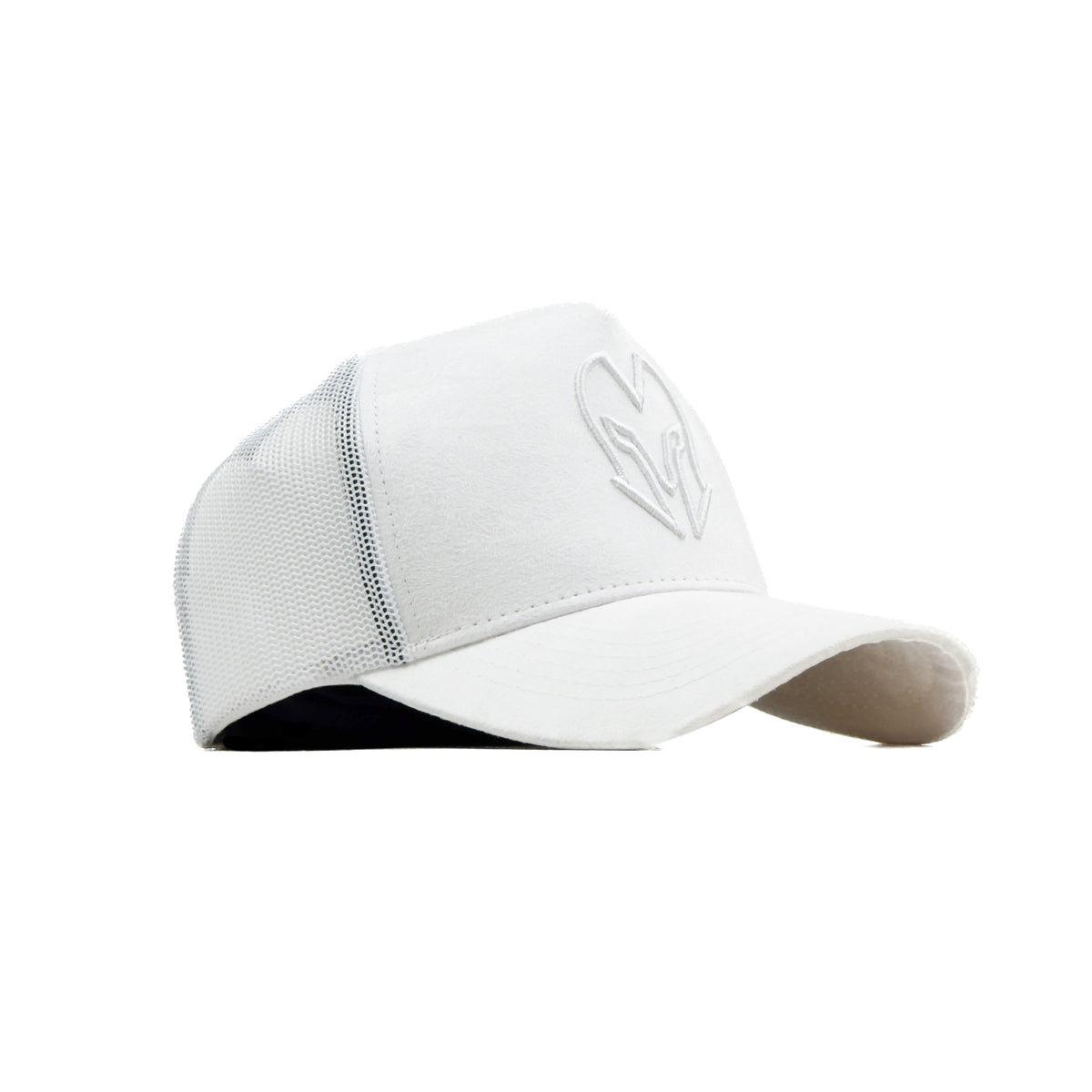 HEAD GEAR WHITE SUPER SUEDE TRUCKER CAP