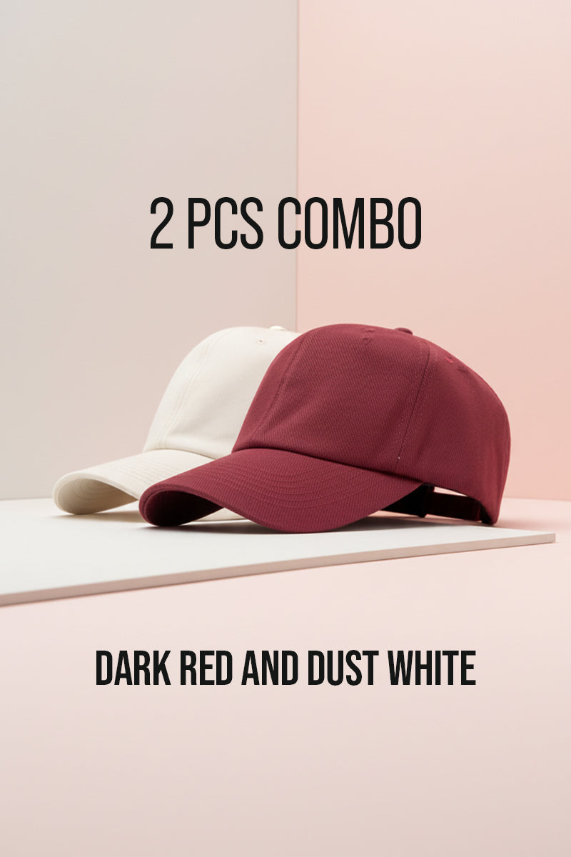 2 PCS COMBO OF DARK RED AND DUST WHITE