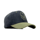 HEAD GEAR BLACK AND OLIVE REDEFINED SUEDE CAP