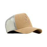HEAD GEAR BEIGE SUPER SUEDE TRUCKER CAP