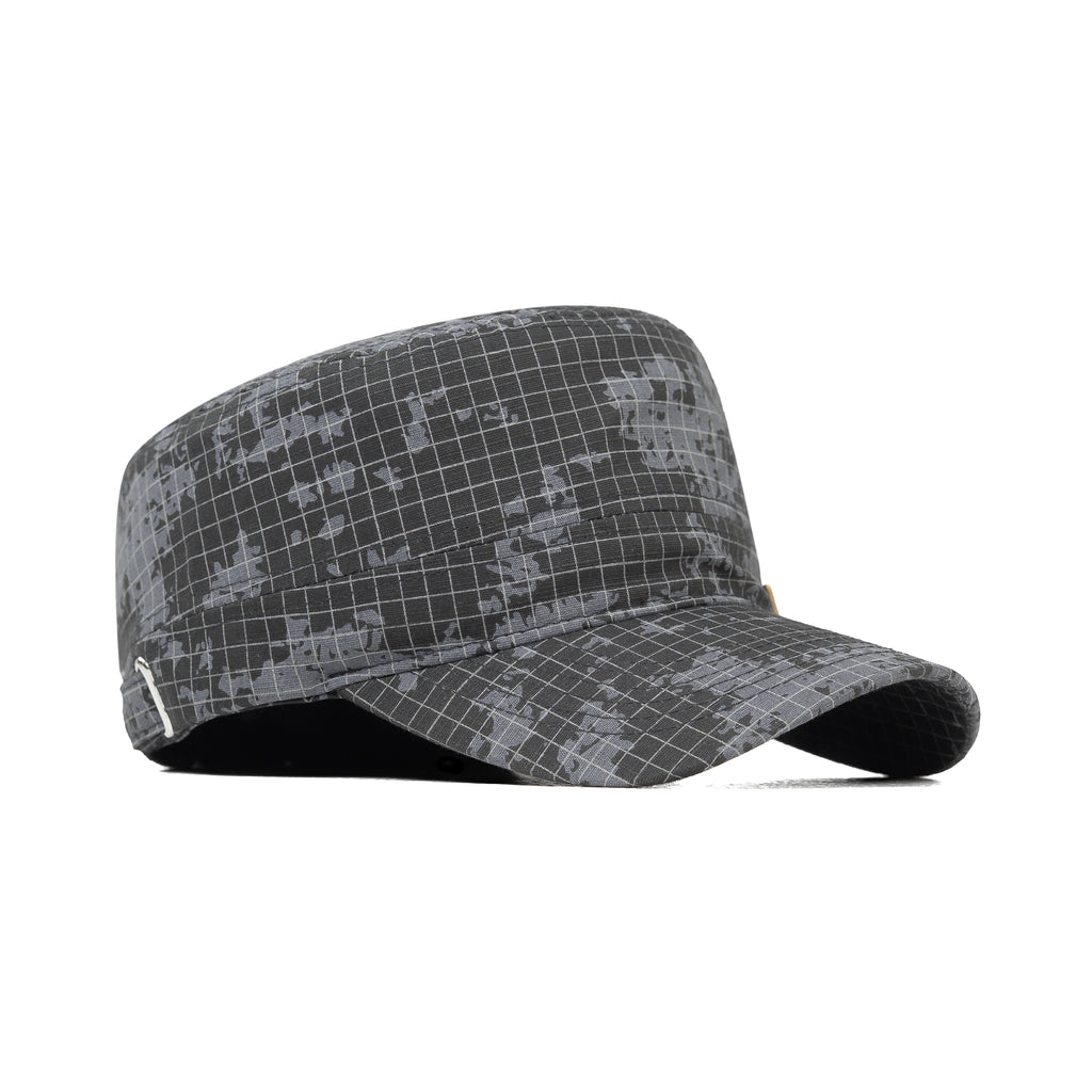 HEAD GEAR GREY WITH LEATHER PATCH CAPTAIN'S CAP