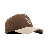 HEAD GEAR DARK BROWN AND BEIGE REDEFINED SUEDE CAP