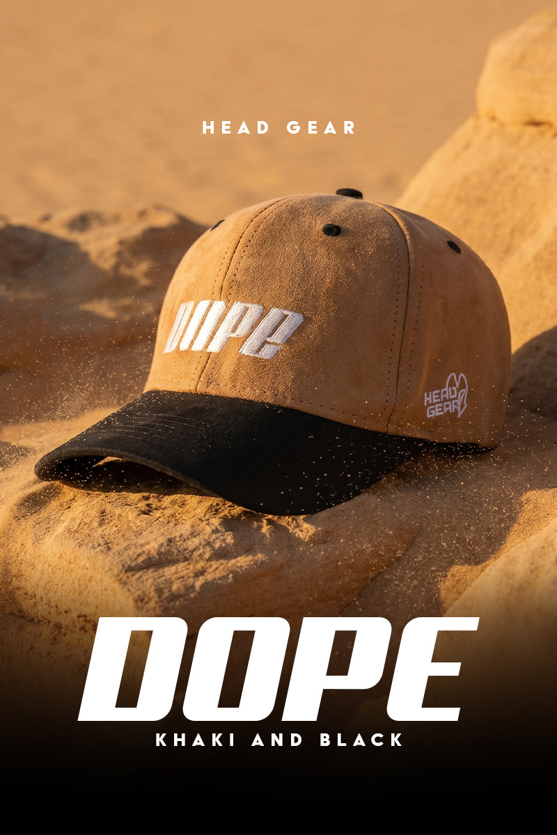 HEAD GEAR DOPE KHAKI AND BLACK CAP