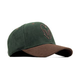 HEAD GEAR GREEN AND DARK BROWN REDEFINED SUEDE CAP