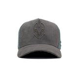 HEAD GEAR GREY SUPER SUEDE TRUCKER CAP