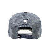 HEAD GEAR GREY TRUCKER LEATHER PATCH CAP