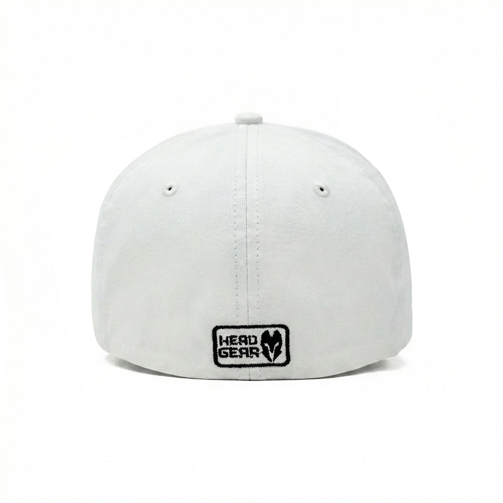 HEAD GEAR SOLID WHITE FITTED CAP