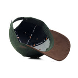 HEAD GEAR GREEN AND DARK BROWN REDEFINED SUEDE CAP