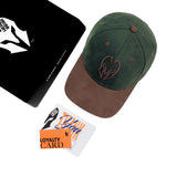 HEAD GEAR GREEN AND DARK BROWN REDEFINED SUEDE CAP
