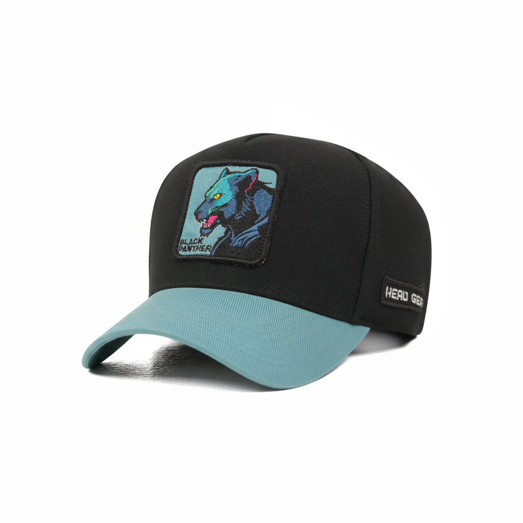 HEAD GEAR BLACK PANTHER 3D PATCH PREMIUM HIGH CROWN CAP