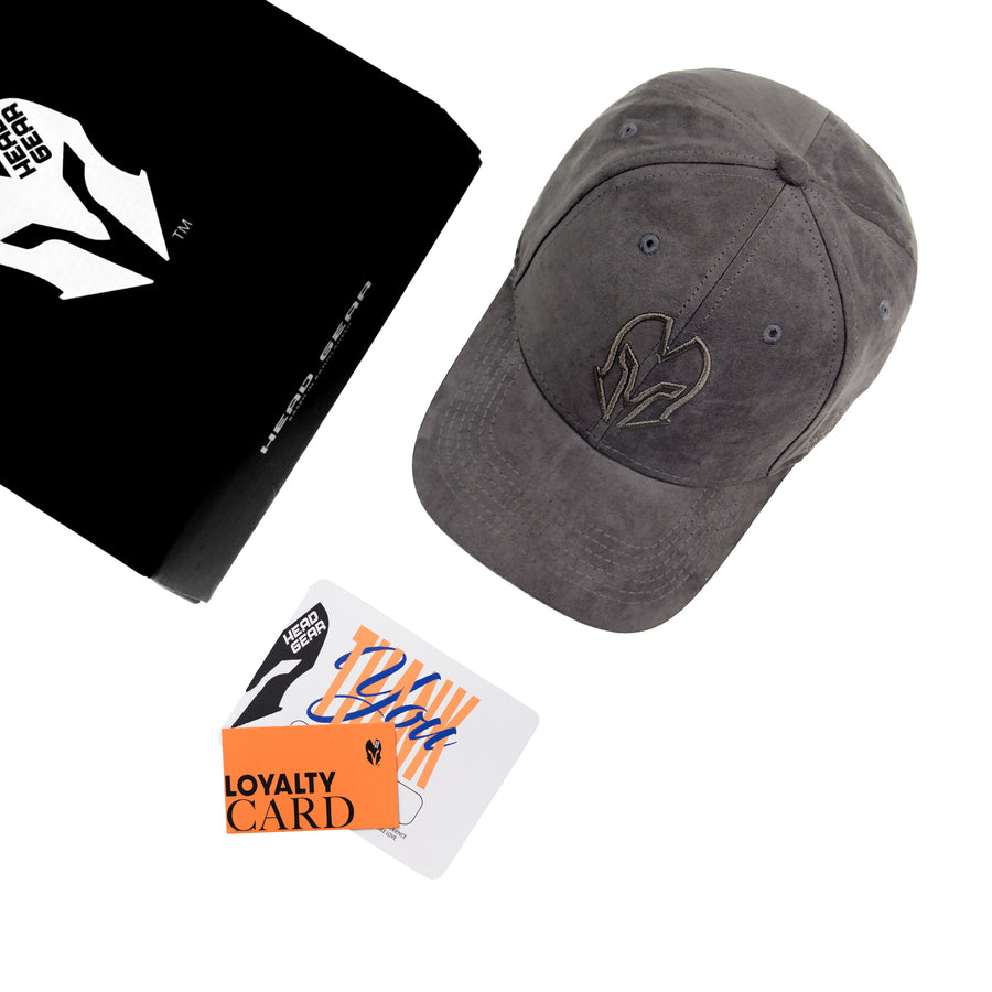 HEAD GEAR GREY SUPER SUEDE CURVED VISOR CAP
