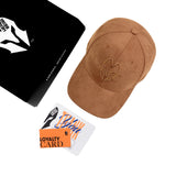 HEAD GEAR BROWN SUPER SUEDE CURVED VISOR CAP