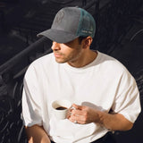 HEAD GEAR GREY SUPER SUEDE TRUCKER CAP