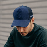 HEAD GEAR BLUE SUPER SUEDE TRUCKER CAP