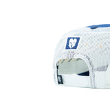 HEAD GEAR BLUE WHITE DENIM TRUCKER CAP