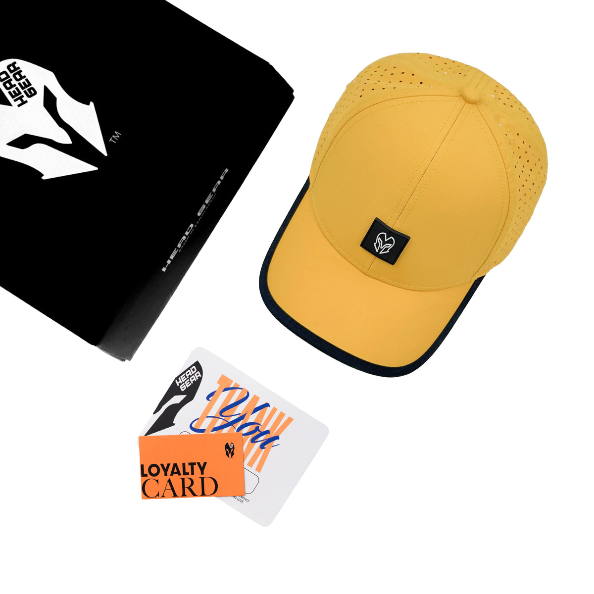 HEAD GEAR YELLOW WITH BLACK ACTI FLEX CAP