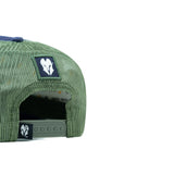 HEAD GEAR NAVY BLUE GREEN DENIM TRUCKER CAP