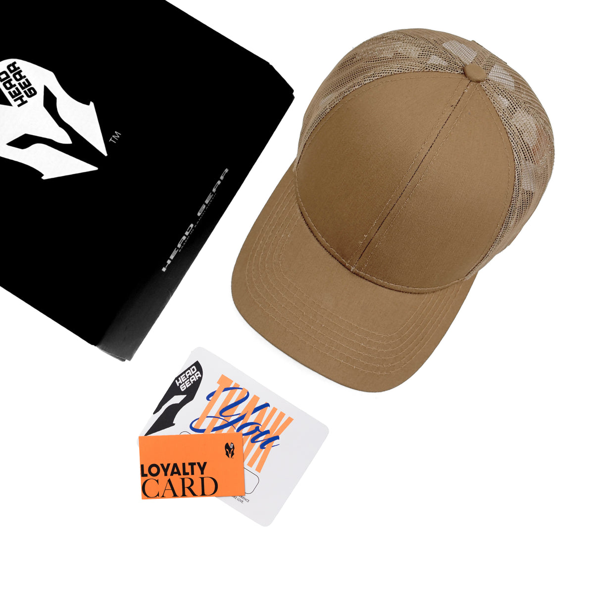 HEAD GEAR SOLID BROWN TRUCKER CAP