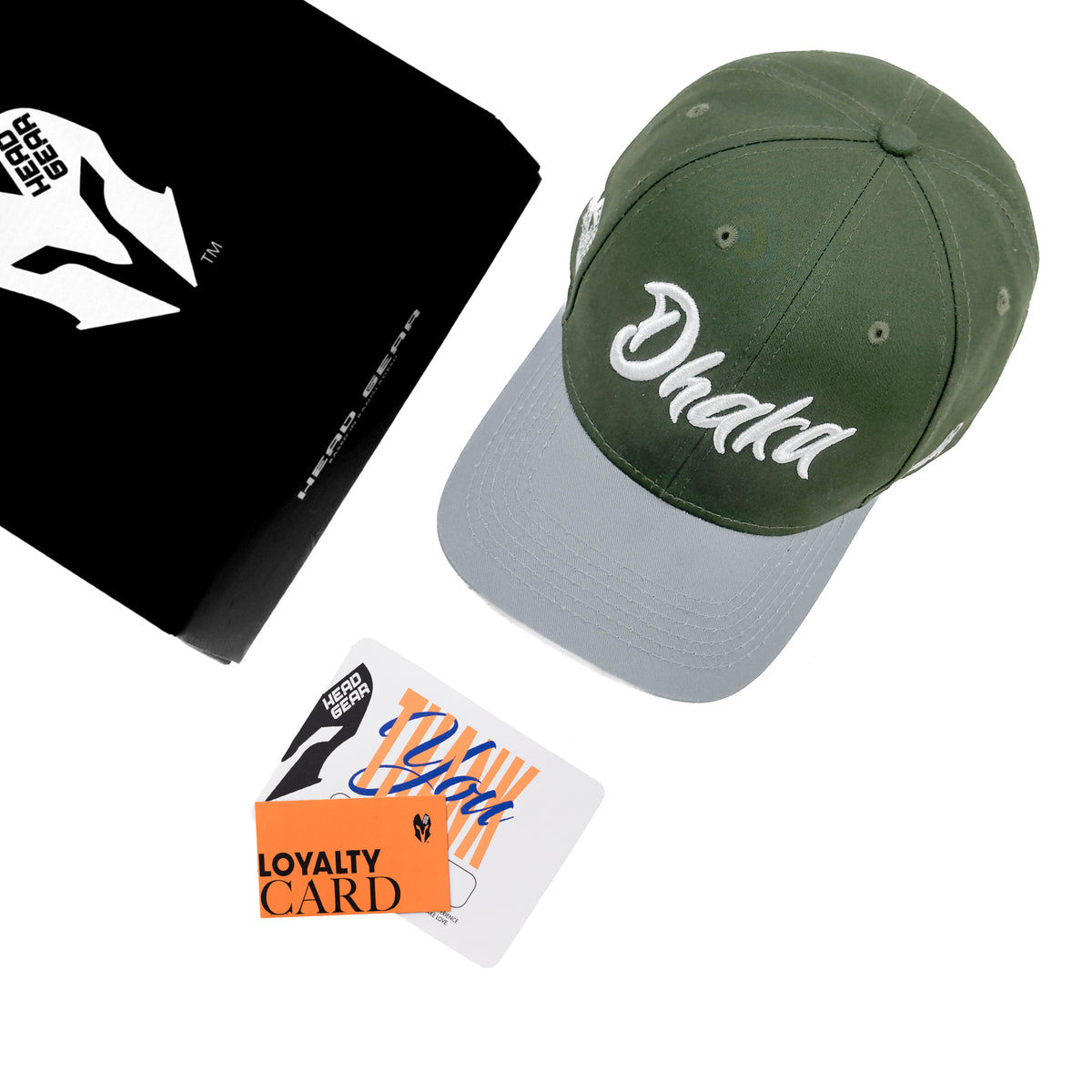 HEAD GEAR DHAKA OLIVE AND LIGHT GREY CAP