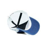 HEAD GEAR BLUE WHITE DENIM TRUCKER CAP