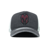 HEAD GEAR CHARCOAL WHITE DENIM TRUCKER CAP