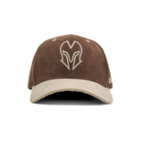 HEAD GEAR DARK BROWN AND BEIGE REDEFINED SUEDE CAP