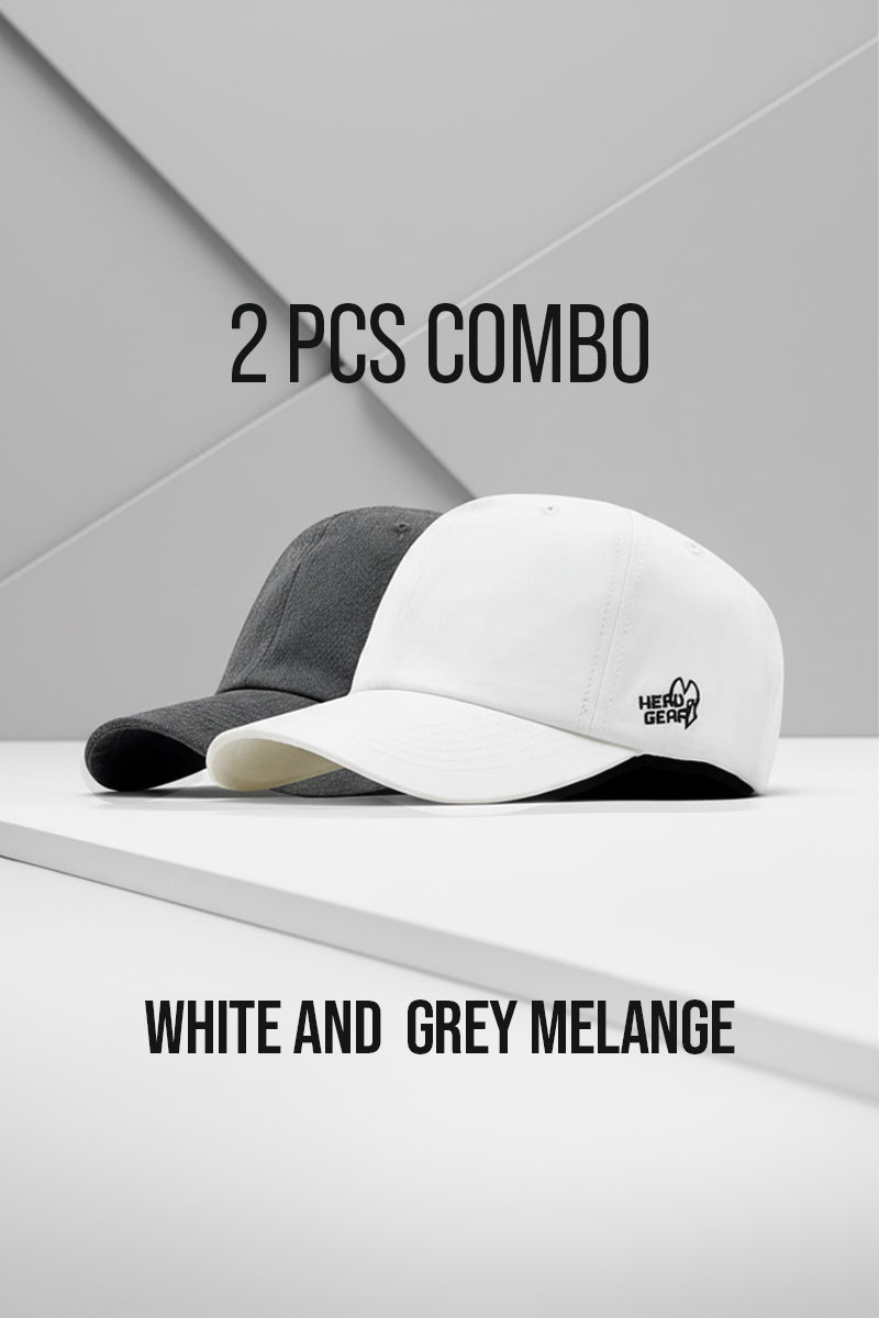 2 PCS COMBO OF GREY MELANGE AND WHITE