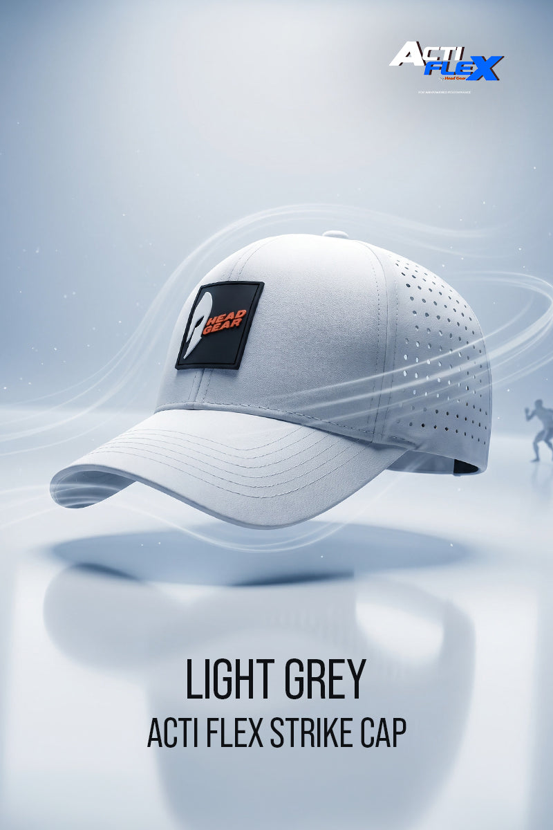 HEAD GEAR LIGHT GREY ACTI FLEX STRIKE CAP