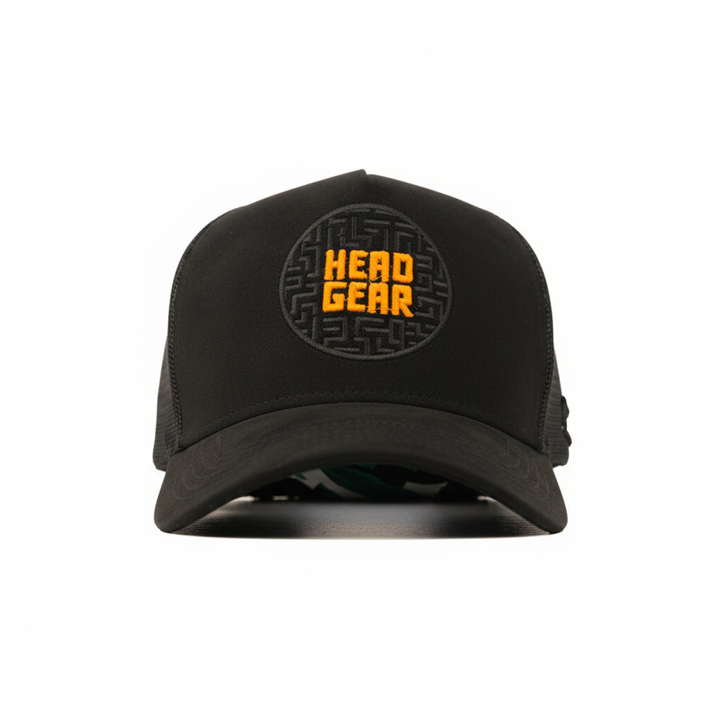 HEAD GEAR BLACK MAZE TRUCKER CAP