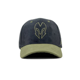 HEAD GEAR BLACK AND OLIVE REDEFINED SUEDE CAP