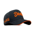 HEAD GEAR DHAKA BLACK WITH ORANGE SANDWICH SUEDE CAP