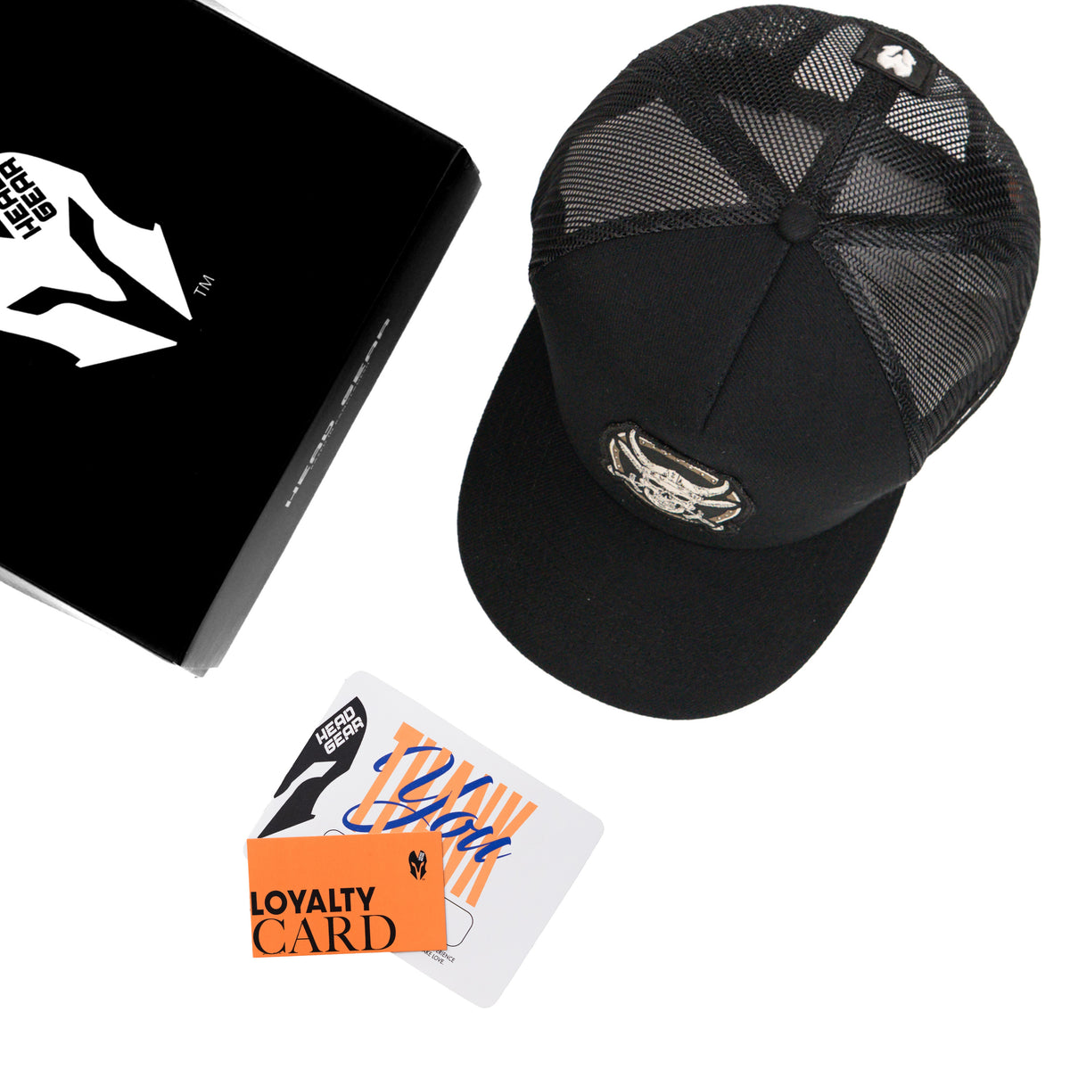 HEAD GEAR PIRATE SKULL TRUCKER CAP