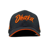 HEAD GEAR DHAKA BLACK WITH ORANGE SANDWICH SUEDE CAP