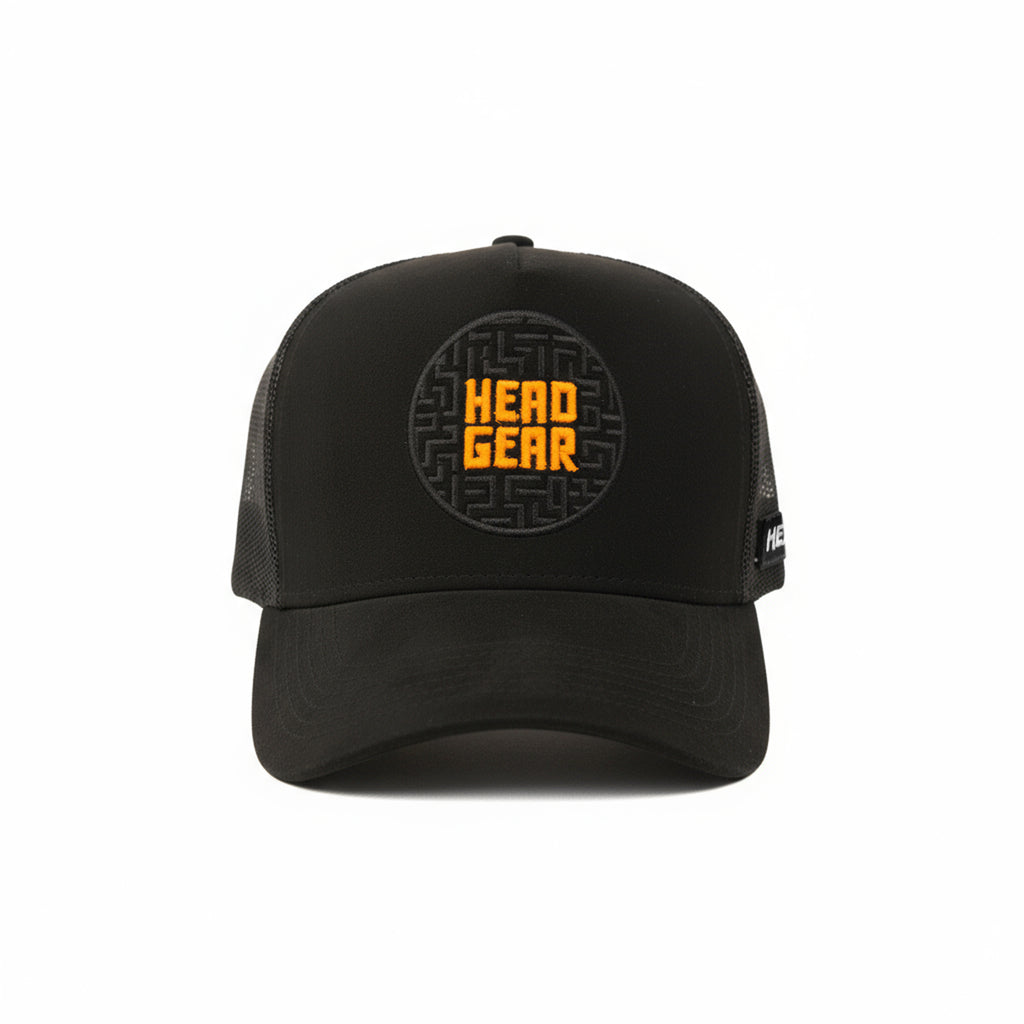 HEAD GEAR BLACK MAZE TRUCKER CAP